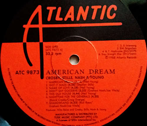 Crosby, Stills, Nash and Young - American Dream vinyl lp with lyrics (VG+/VG+)