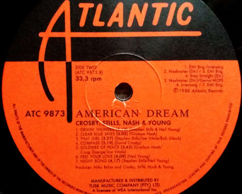 Crosby, Stills, Nash and Young - American Dream vinyl lp with lyrics (VG+/VG+)