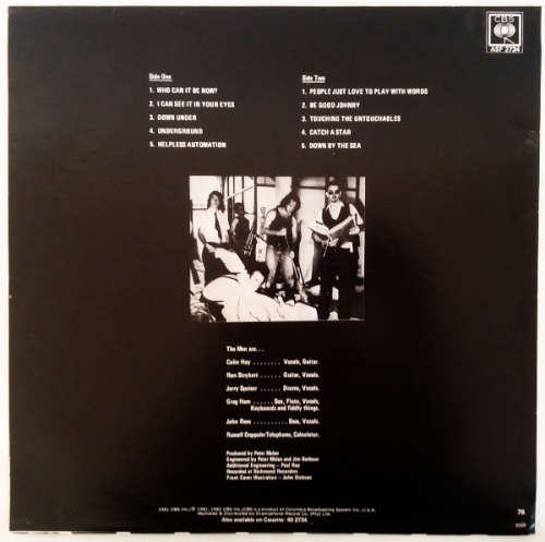 Men At Work 2 vinyl LPs - Business as Usual (VG+/VG+) and Cargo (VG+/VG+)