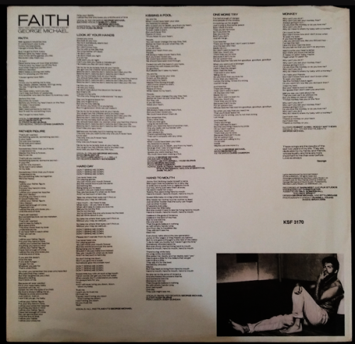 George Michael - Faith vinyl LP Import with lyrics (Ex VG+/Ex VG+)