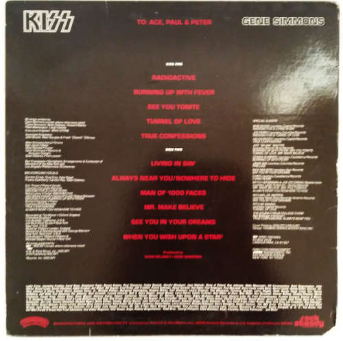 KISS - Gene Simmons vinyl LP with poster - Import (Ex VG+/VG)