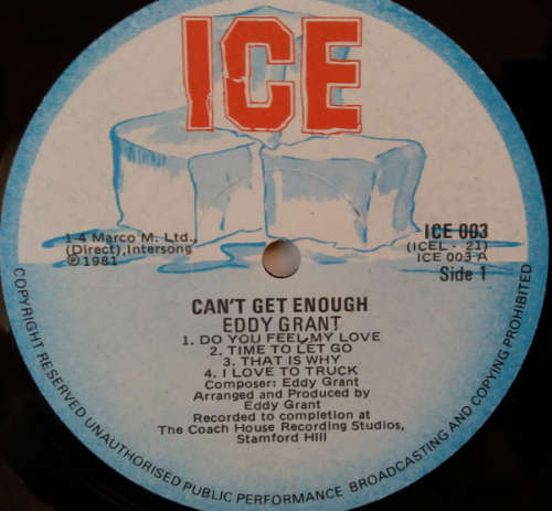 Eddy Grant 2 vinyl lps - Can`t get enough 1981 (VG+/VG+) and Killer on the rampage 1982 (VG-/VG+)