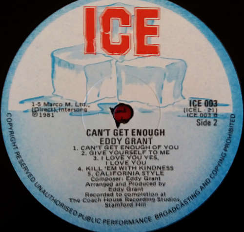 Eddy Grant 2 vinyl lps - Can`t get enough 1981 (VG+/VG+) and Killer on the rampage 1982 (VG-/VG+)