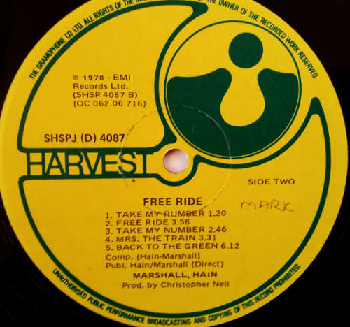 Marshall Hain - Free ride vinyl lp - Import (VG+/VG+)