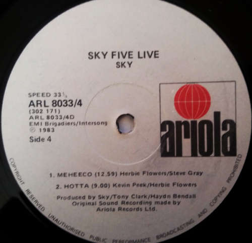 Sky - Sky five live - double vinyl lp (Ex VG+/VG-)