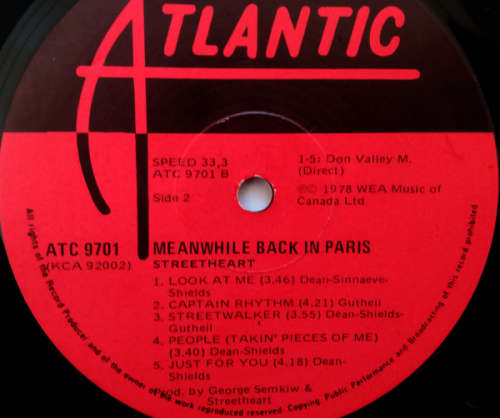 Streetheart - Meanwhile back In Paris - vinyl lp [VG/VG+]