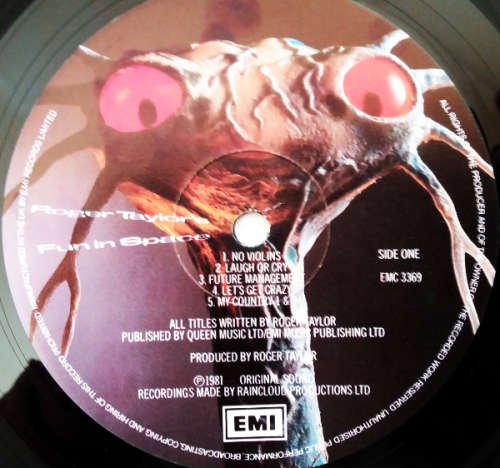 Roger Taylor - Fun In Space vinyl LP with lyrics - Import (VG+/VG+)