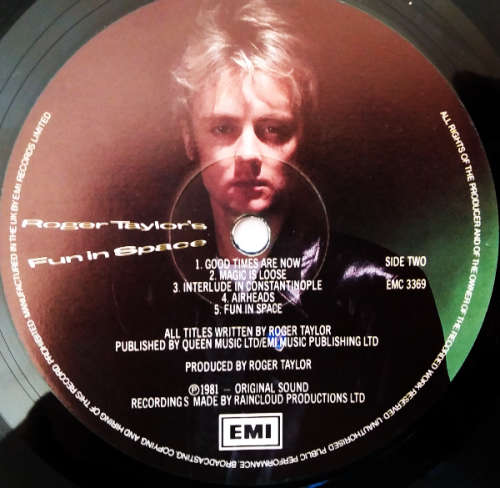 Roger Taylor - Fun In Space vinyl LP with lyrics - Import (VG+/VG+)