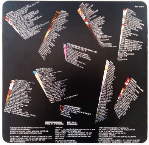 Roger Taylor - Fun In Space vinyl LP with lyrics - Import (VG+/VG+)