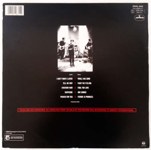 Texas - Southside vinyl lp with lyrics - import (NM-/VG+)