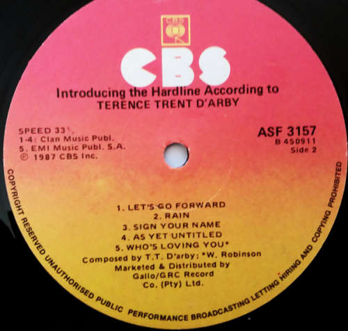 Terence Trent D`Arby - Introducing the hardline according to Terence Trent D`Arby vinyl lp ExVG+/VG+