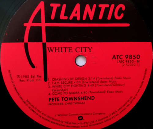 Pete Townshend - White City vinyl lp