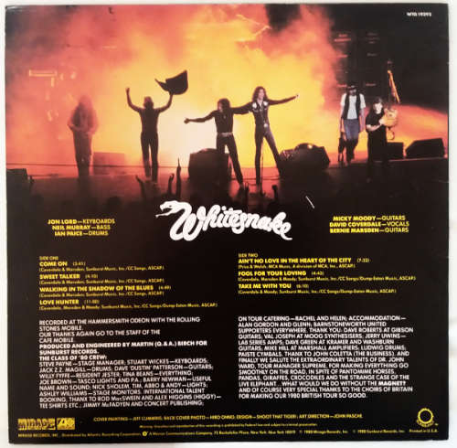 Whitesnake Live... In the heart of the city vinyl lp - Import US [VG+/VG]