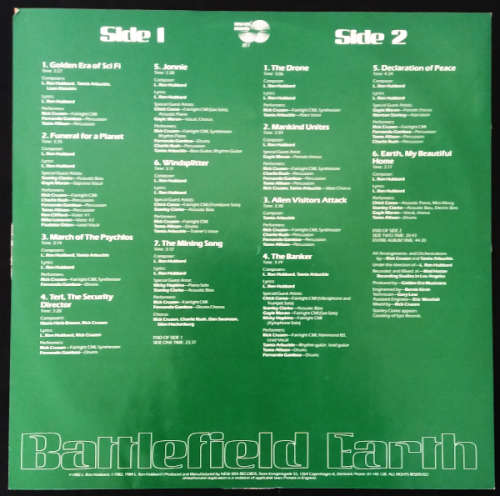 L.Ron Hubbard - Battlefield Earth vinyl lp (Ex VG+/VG+) - Music soundtrack of the book - Import