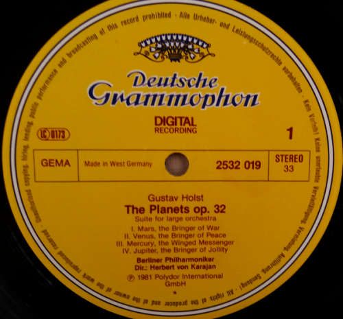 Gustav Holst - The Planets op.32 vinyl LP - Import (NM-/Ex VG+)