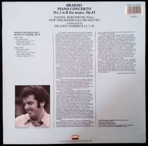 Brahms Piano Concerto No 2 in B flat minor. OP. 83 vinyl lp - import (Ex VG+/Ex VG+)