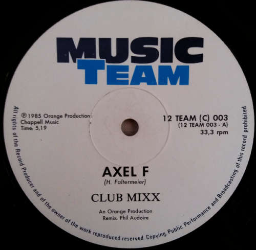 Phil Audiore - Axel-F / Comanchero / 12` maxi-single vinyl (rare and hard to find) - (VG-/VG+)
