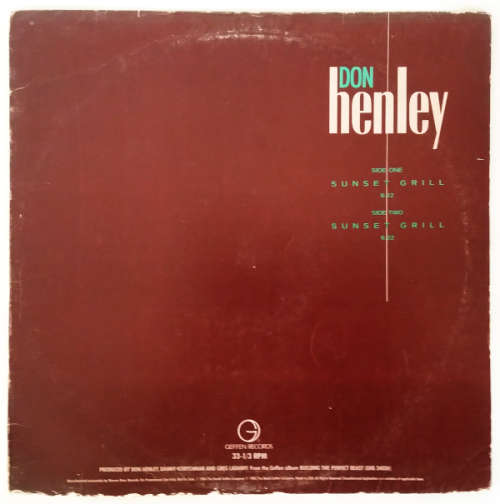 Don Henley - Sunset Grill 12` promo single vinyl 33 1/3 rpm (VG/G+)