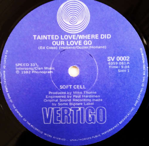 Soft Cell - Tainted Love / Where Did Our Love Go 12` maxi single 33 rpm (NM-/VG)