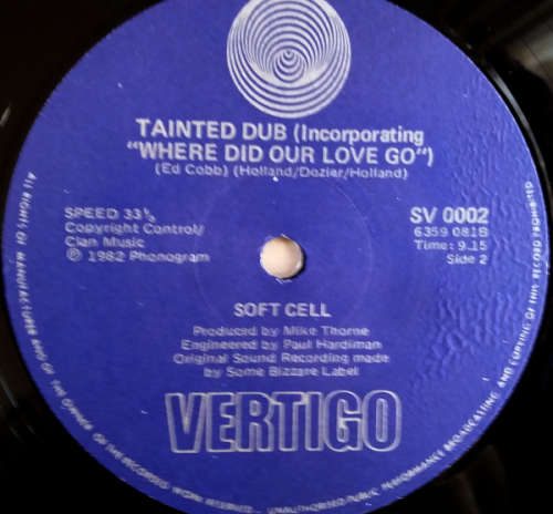 Soft Cell - Tainted Love / Where Did Our Love Go 12` maxi single 33 rpm (NM-/VG)
