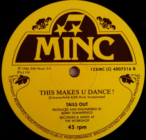 Tails Out (2) - what makes U dance 12` maxi single 45 rpm vinyl (VG+/VG+) - scarce and hard to find