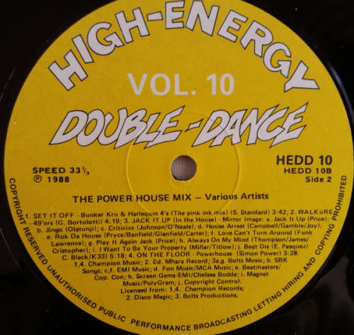 High - Energy Double Dance vol 10 double album lp vinyl  (VG-/VG+) 80 minutes