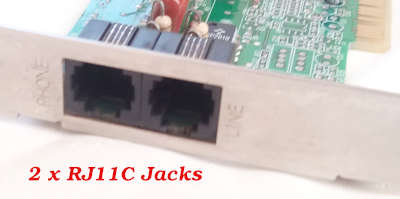 Atech ATS-256 PCI fax modem card - RJ11C jacks