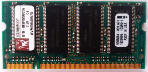 Kingston 256MB DDR 266MHz Non-ECC Unbuffered SODIMM - Discont. Laptop Ram Memory