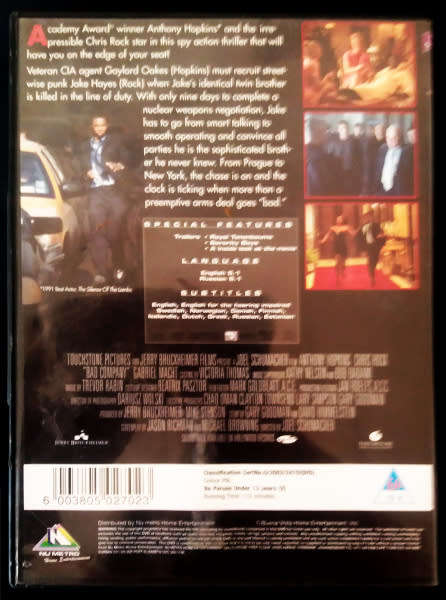 Bad company - Anthony Hopkins and Chris Rock - dvd