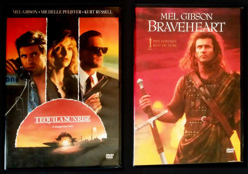 DVDs starring Mel Gibson - Sunrise (16L) and Braveheart (13V)