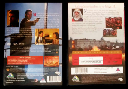 DVDs starring Mel Gibson - Sunrise (16L) and Braveheart (13V)