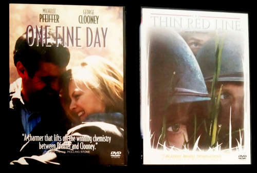 One fine day (A) and The thin red line (13V) - both Dvds  have George Clooney starring in them