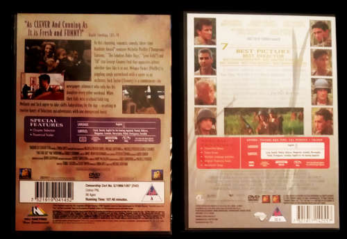 One fine day (A) and The thin red line (13V) - both Dvds  have George Clooney starring in them