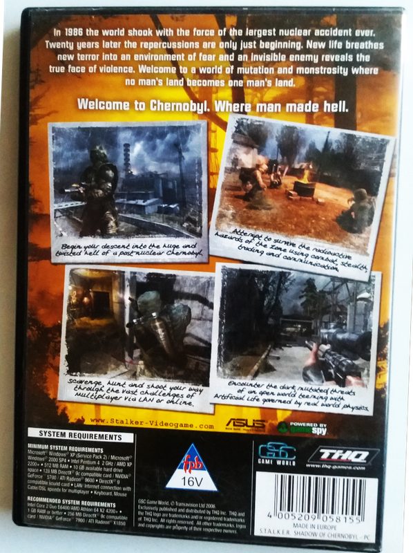 Stalker - Shadow of Chernobyl Pc dvd game