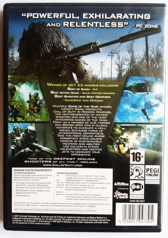 Call of Duty -  Modern Warfare - pc dvd