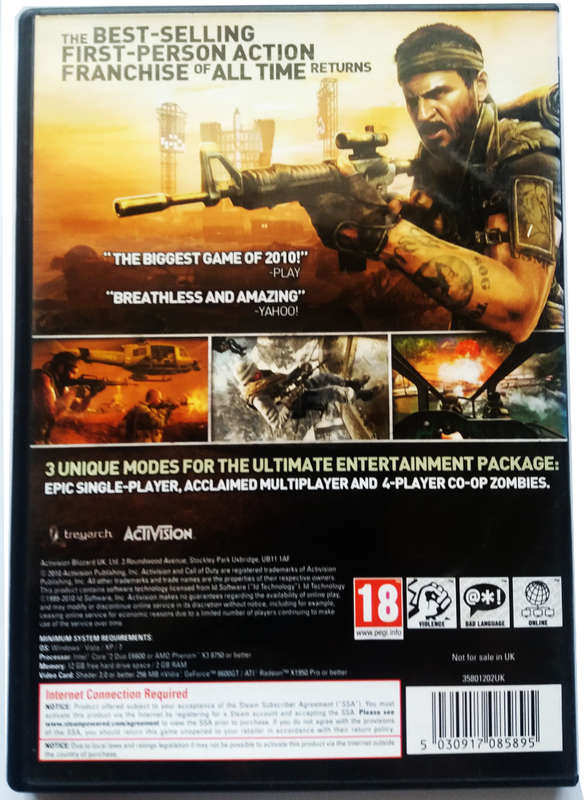 Call of Duty -  Black ops - pc dvd