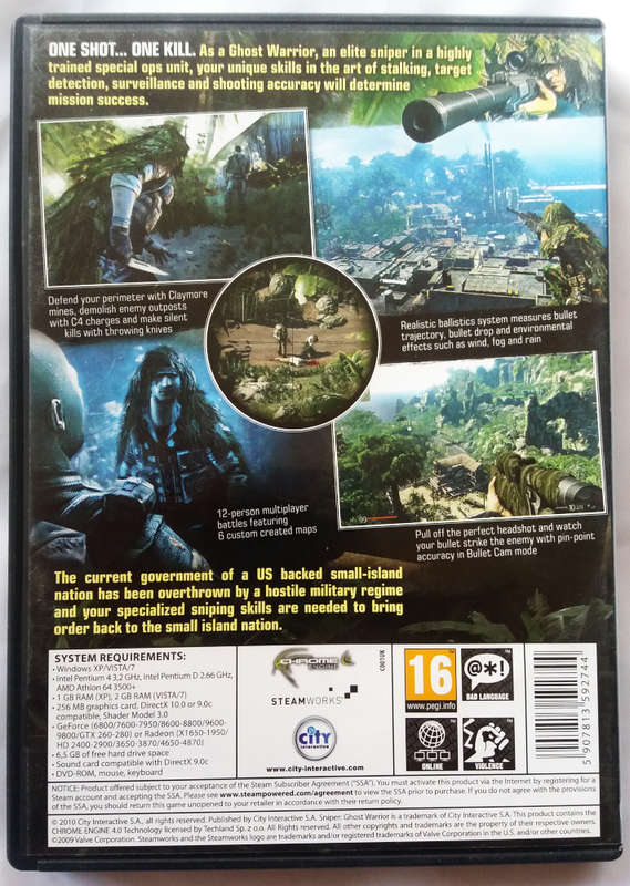 Sniper Ghost Warrior - pc dvd