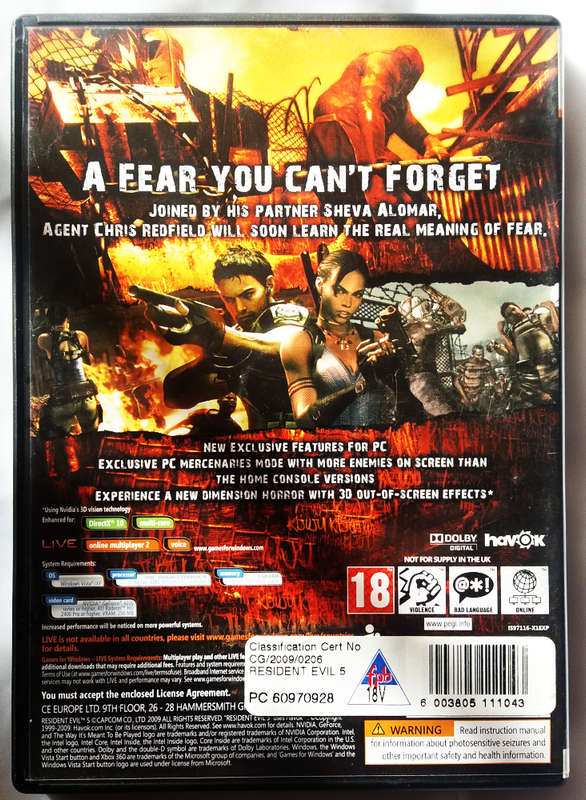Resident Evil pc dvd