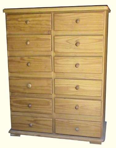 OREGON PINE Chest of 12 Draws "Highboy"