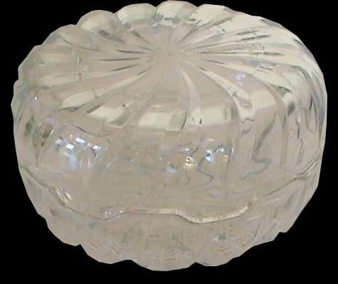 Coveino clear glass round trinket box (Italian)
