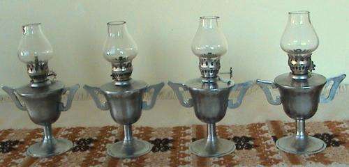 Vintage Miniature Oil/Paraffin Lamps x4