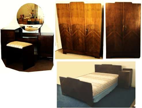 Bedroom suite - American Walnut  - Complete set circa 1945-1948 ex CPT - Collection only