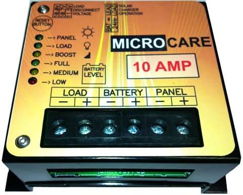 MICROCARE 10amp SOLAR LED MPPT Regulator with Auto plus Load Shed ( 12-24v)