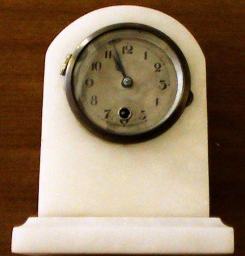 Mantel marble clock made in Germany (For restoration) circa 1945