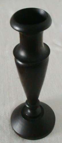 Ebony slender turned wooden candlestick - vintage  circa 1945