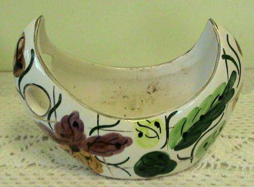 Retro hand painted boat shaped vase circa 1960`s