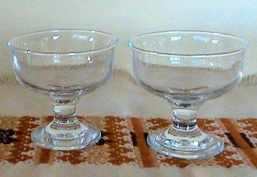 Glass Goblets set - thick stemmed and wide