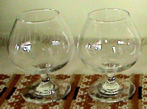 Set of 2 Cognac Sniffer Goblets - Plain, standard size
