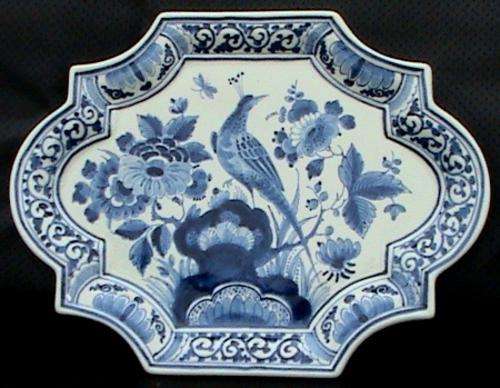 Royal Delft Horizontal Pheasant Applique plate #220g De Porceleyne Fles Delftware collection 1982