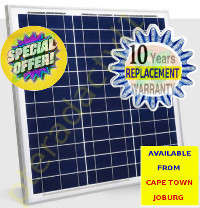 30w SOLAR PANEL POLYCRYSTALLINE ENERSOL (18v) ex CPT or JNB